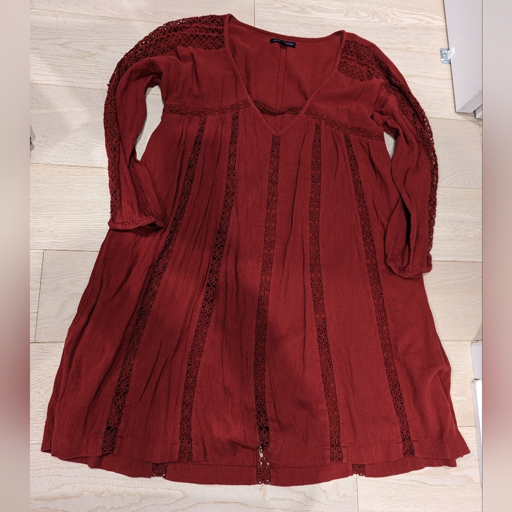 Red Flowy Boho Dress